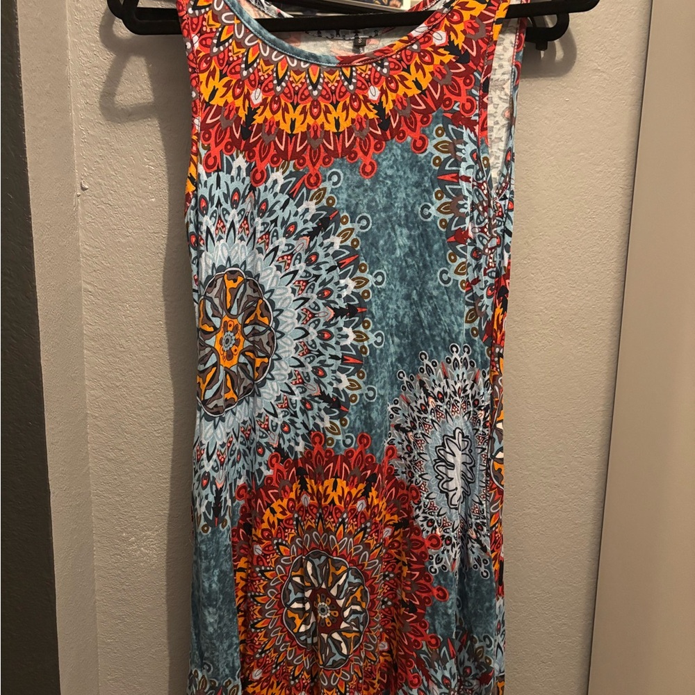 Colorful Sleeveless Mandala Dress